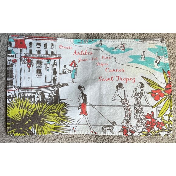 French Place Mats 12 Set Francophile Casual Home Whimsical Motifs Country Decor - Picture 7 of 14